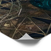 Feestelijke blauwe en zilveren kerstversiering poster (Hoek)