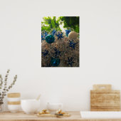 Feestelijke blauwe en zilveren kerstversiering poster (Keuken)