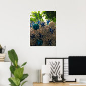 Feestelijke blauwe en zilveren kerstversiering poster (Thuiskantoor)