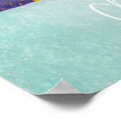 Feestelijke Blauwe Kerst Schattigee Kat Koffie Wal Poster (Hoek)