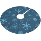 Feestelijke Blauwe Kerst Sneeuwvlok Patroon Kerstboom Rok (Gekanteld)