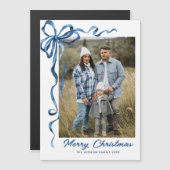 Feestelijke Blauwe Kerstboog Foto Magnetische Kaar (Voorkant / Achterkant)