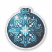 Feestelijke Blauwe Sticker voor Kerst (Voorkant)