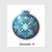 Feestelijke Blauwe Sticker voor Kerst (Vel)