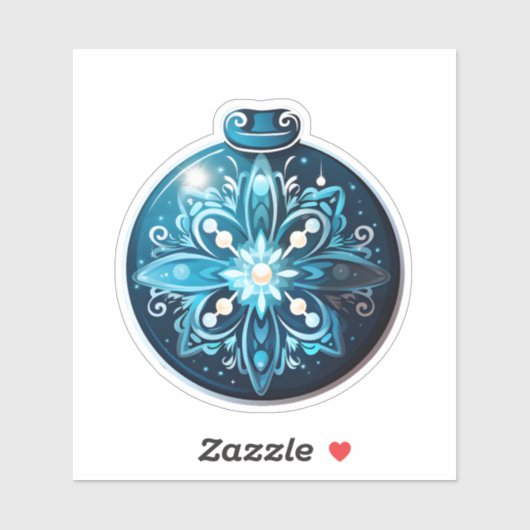 Feestelijke Blauwe Sticker voor Kerst (Vel)