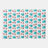 feestelijke blauwgroen kerstfeestdag theedoek (Horizontaal)