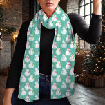 Feestelijke Blauwgroen Sneeuwman Patroon Wintervak Sjaal<br><div class="desc">Omarm de vakantiegeest met deze charmante lichte blauwgroen wintersjaal met een schattig sneeuwmanpatroon. Perfect voor het toevoegen van een speelse maar feestelijke touch aan uw seizoensgebonden garderobe, dit ontwerp toont vrolijke sneeuwpoppen tegen een levendige blauwgroen achtergrond. Of je nu verkleed bent voor een feestelijke bijeenkomst of het cadeau doet aan...</div>