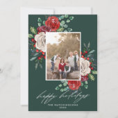 Feestelijke bloemen 3 foto Modern Feestdagenkaart (Voorkant)