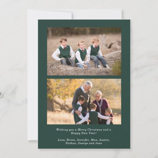 Feestelijke bloemen 3 foto Modern Feestdagenkaart (Achterkant)