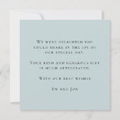 Feestelijke bloemen Dank u namen bruiloft Notitiekaartje (Achterkant)