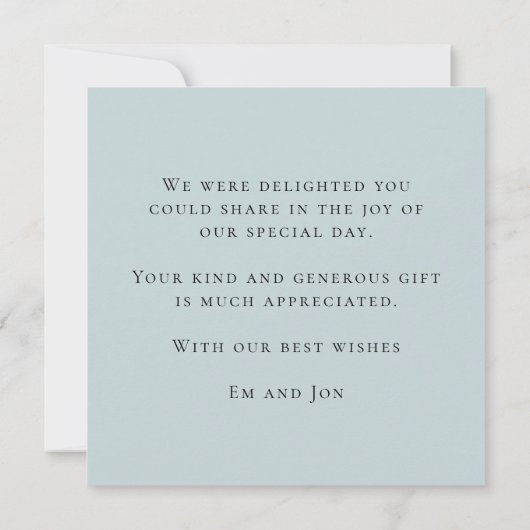 Feestelijke bloemen Dank u namen bruiloft Notitiekaartje (Achterkant)