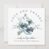 Feestelijke bloemen Dank u namen bruiloft Notitiekaartje (Voorkant)