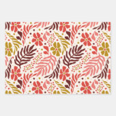 Feestelijke Bloemen en Ho Ho Ho Kerst Inpakpapier Vel (Voorkant)