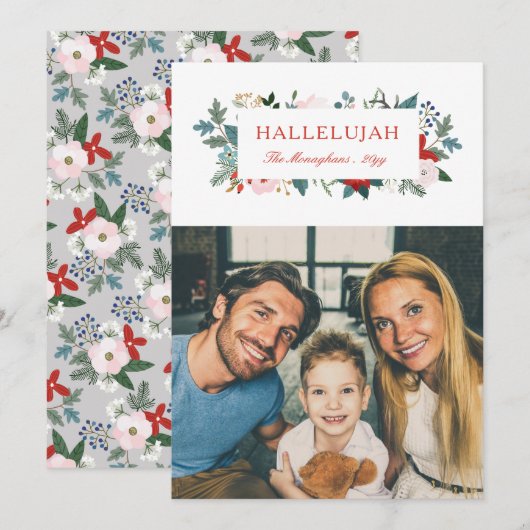 Feestelijke Bloemen Foto Feestdagenkaart (Voorkant / Achterkant)