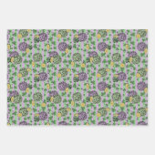 Feestelijke Bloemen Groene Klavers Munten St Patri Inpakpapier Vel (Voorkant 3)