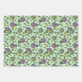 Feestelijke Bloemen Groene Klavers Munten St Patri Inpakpapier Vel (Voorkant 2)