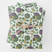 Feestelijke Bloemen Groene Klavers Munten St Patri Inpakpapier Vel (In situ)