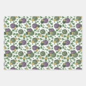 Feestelijke Bloemen Groene Klavers Munten St Patri Inpakpapier Vel (Voorkant)
