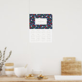 Feestelijke Bloemen in Navy 16x20 2017 Jaarkalende Poster (Keuken)