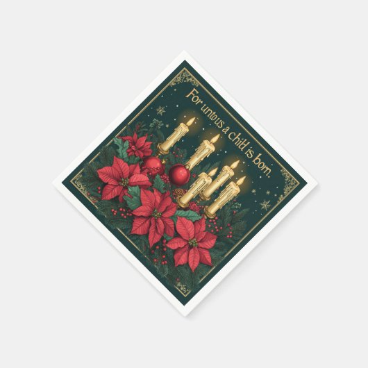 Feestelijke Bloemen Kaarsen Bijbel Verse Decoupage Servet (Hoek)