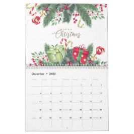 Feestelijke Bloemen Kerst Botanische Vakantie Ontw Kalender