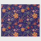 Feestelijke Bloemen Kerst - Vakantie inpakpapier (Vlak)