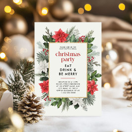 Feestelijke Bloemen Lijst Kerstfeest Kaart