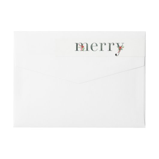 Feestelijke Bloemen MERRY Wraparound Vakantie Labe (Achterkant)