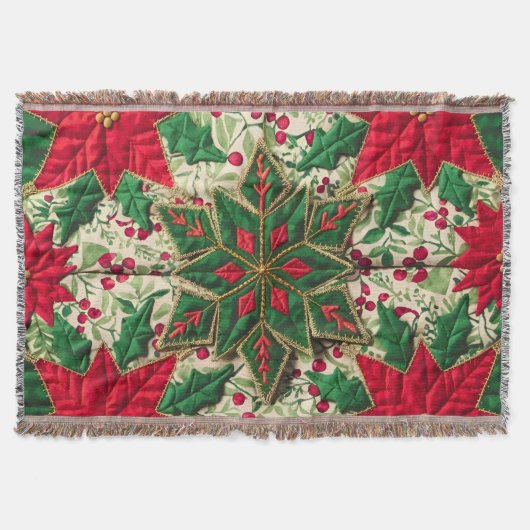 Feestelijke Bloemen Patchwork Quilt: Een Gezellige Deken (Voorkant)