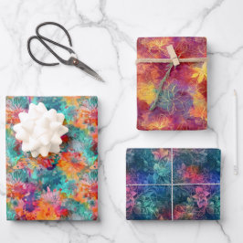 Feestelijke Bloemen Patroon - Levendige Bloemen Inpakpapier Vel