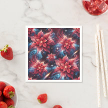 Feestelijke Bloemen Poinsettia Galaxy Patroon Deco