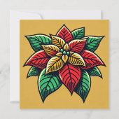 Feestelijke Bloemen Pop Art Poinsettia Scrapbook Kaart (Achterkant)