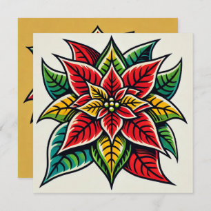Feestelijke Bloemen Pop Art Poinsettia Scrapbook Kaart