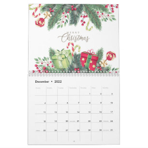 Feestelijke Bloemen vrolijke Kerstkunst Vakantie 2 Kalender