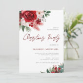 Feestelijke bloemenelegantie: een kerstsoirée kaart (Staand voorkant)