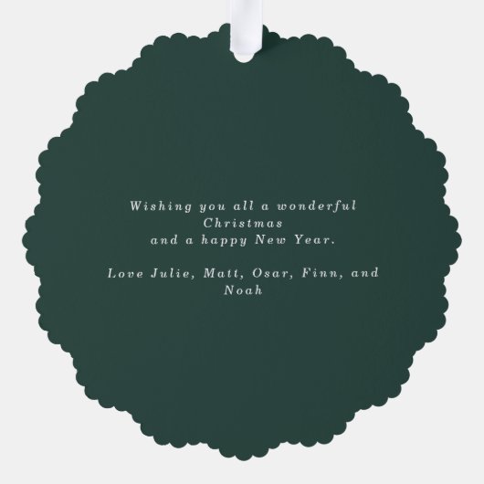 Feestelijke bloemenkrans foto ornament kaart (Achterkant)