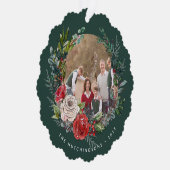 Feestelijke bloemenkrans foto ornament kaart (Rechts)