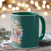 Feestelijke Bloemenkrans Groene Foto Kerst Mok