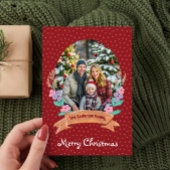 Feestelijke Bloemenkrans Kerstrood Foto Feestdagenkaart