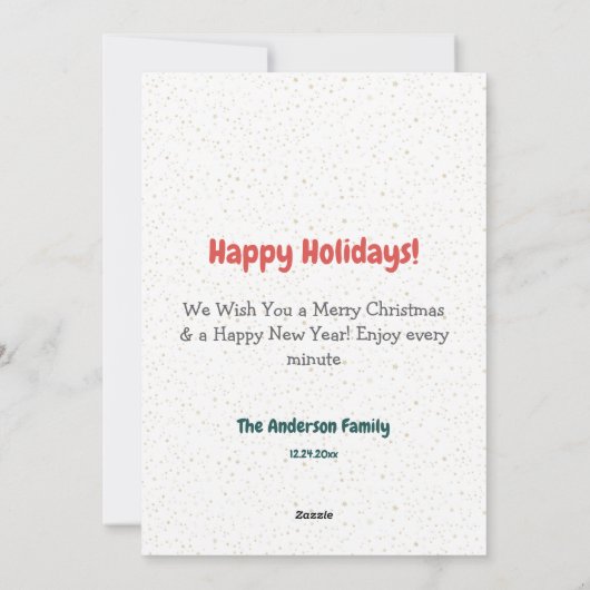 Feestelijke Bloemenkrans Kerstrood Foto Feestdagenkaart (Achterkant)