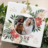 Feestelijke bloemenmoderne vrolijke kerstfoto keramisch ornament