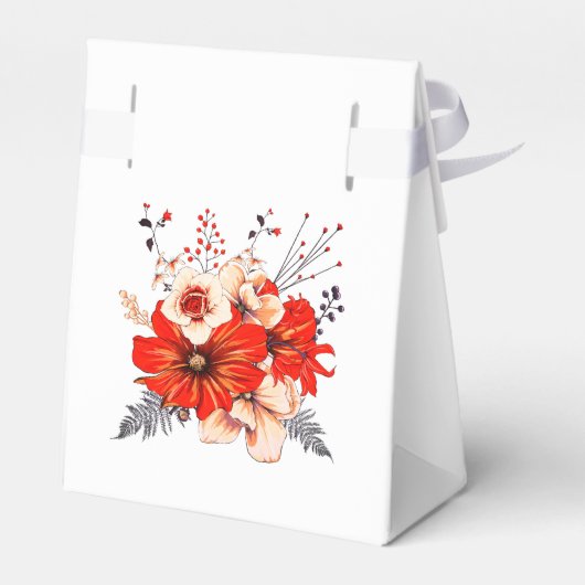 Feestelijke bloemetjes grillige namen Vrolijk Kers Bedankdoosjes (Achterkant)