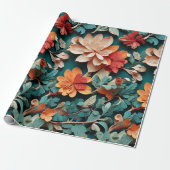 Feestelijke Bloemrijke Elegantie Cadeaupapier (Uitgerold)