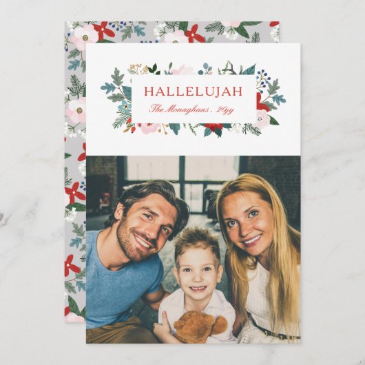 Feestelijke Bloemstuk Foto Feestdagenkaart (Voorkant / Achterkant)