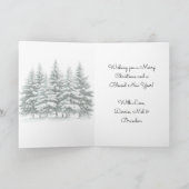 Feestelijke blokhut in de winter Bossen Kerst Feestdagen Kaart (Binnen)