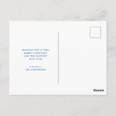 Feestelijke Blue Buffalo Plaid Single Foto Kerstmi Briefkaart (Achterkant)