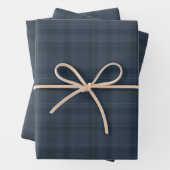 Feestelijke Blue Flannel Plaid Wrapping Sheets Inpakpapier Vel (In situ)