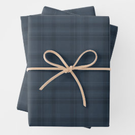Feestelijke Blue Flannel Plaid Wrapping Sheets Inpakpapier Vel