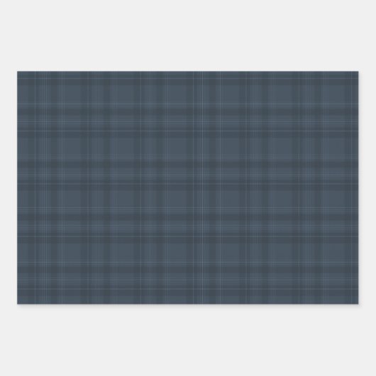Feestelijke Blue Flannel Plaid Wrapping Sheets Inpakpapier Vel (Voorkant)