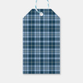 Feestelijke Blue Gingham met Holly Christmas Cadeaulabel (Achterkant)